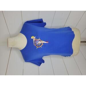 Jack B. Quick Vintage large petite pin up sailor blue tee shirt